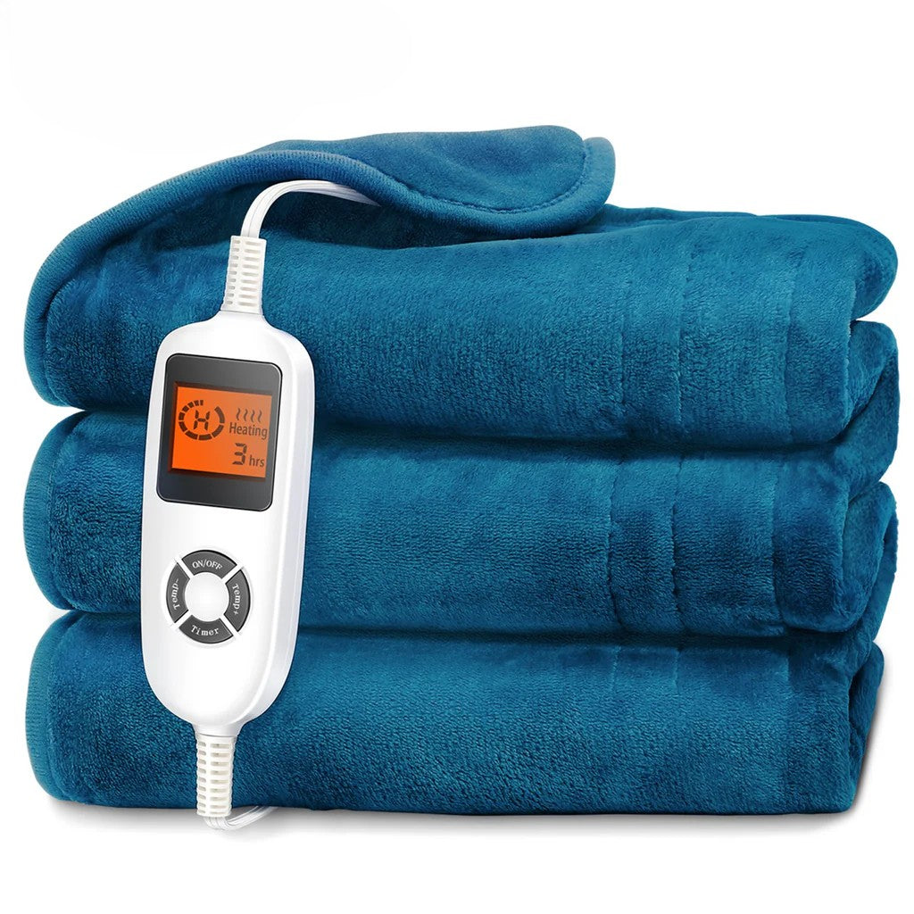 Electric Heated Throw Blanket,  Machine Washable Fast Heated Flannel Blanket Twin Size, Darkturquoise