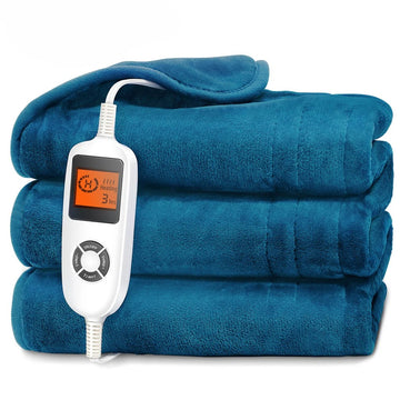 Electric Heated Throw Blanket,  Machine Washable Fast Heated Flannel Blanket Twin Size, Darkturquoise