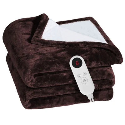 Electric Heated Flannel Throw Blanket